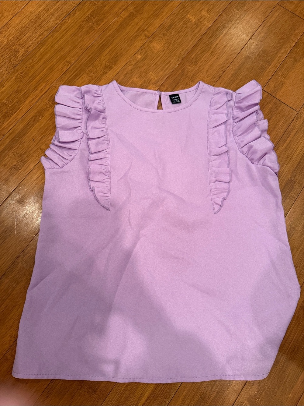 Lavender Ruffle Sleeve Blouse